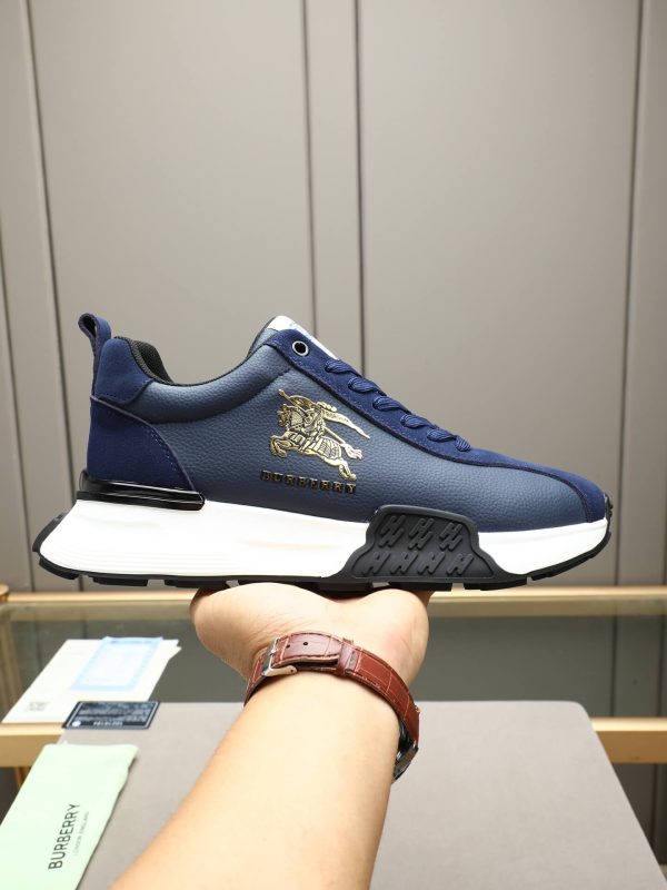Burberry Equestrian Knight Low-Top Sneaker in Navy Blue