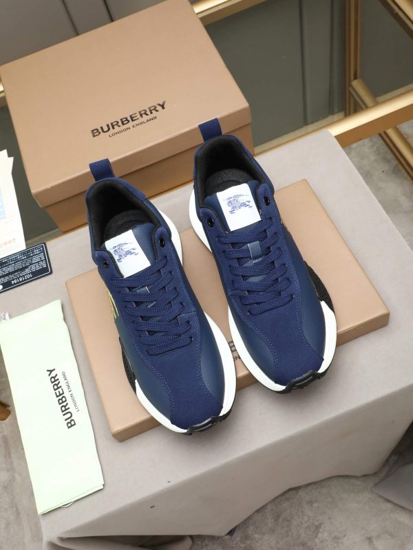 Burberry Equestrian Knight Low-Top Sneaker in Navy Blue