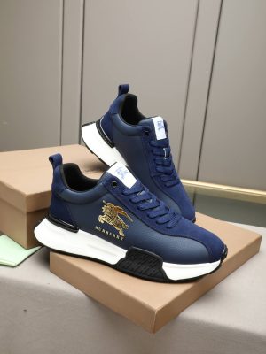 Burberry Equestrian Knight Low-Top Sneaker in Navy Blue