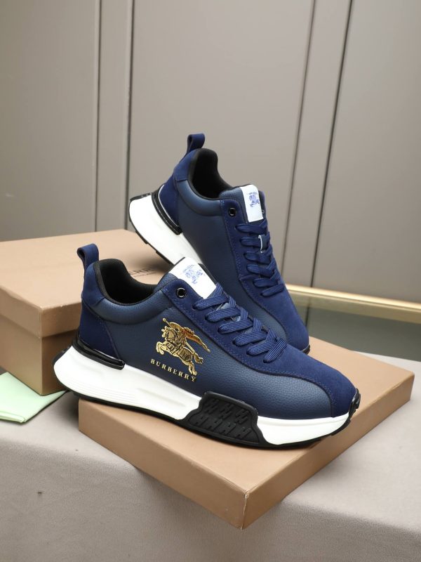 Burberry Equestrian Knight Low-Top Sneaker in Navy Blue
