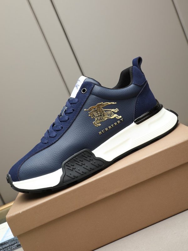 Burberry Equestrian Knight Low-Top Sneaker in Navy Blue