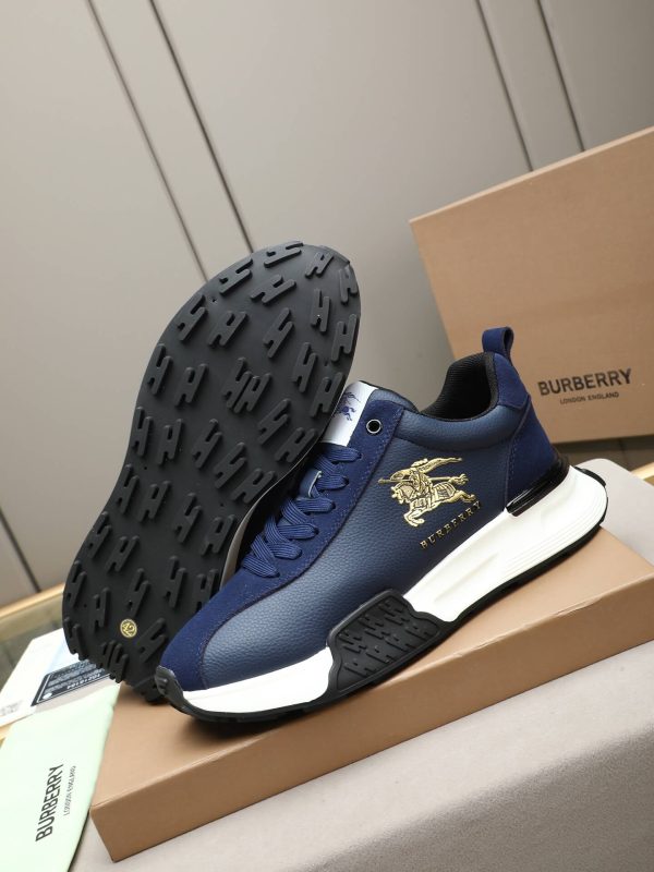 Burberry Equestrian Knight Low-Top Sneaker in Navy Blue