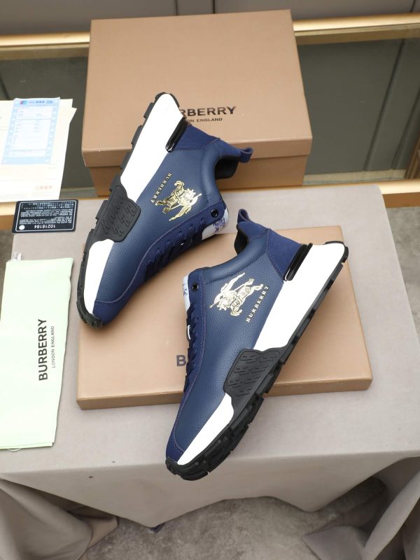Burberry Equestrian Knight Low-Top Sneaker in Navy Blue