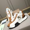 Burberry Equestrian Knight Low-Top Sneaker in White & Tan