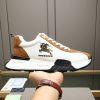 Burberry Equestrian Knight Low-Top Sneaker in White & Tan