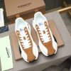 Burberry Equestrian Knight Low-Top Sneaker in White & Tan