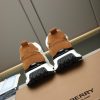 Burberry Equestrian Knight Low-Top Sneaker in White & Tan