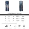 Chrome Hearts Cross Patch Denim Jeans in Blue & Leopard (10) Chrome Hearts Cross Patch Denim Jeans in Blue & Leopard