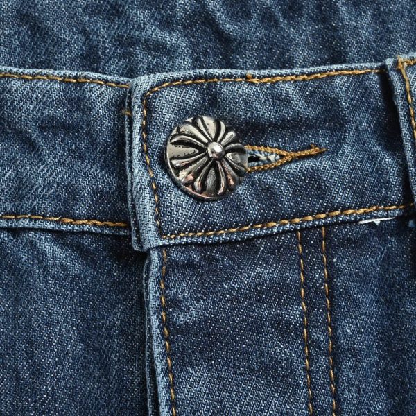 Chrome Hearts Cross Patch Denim Jeans in Blue & Leopard (3) Chrome Hearts Cross Patch Denim Jeans in Blue & Leopard