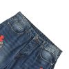 Chrome Hearts Cross Patch Denim Jeans in Blue & Leopard (4) Chrome Hearts Cross Patch Denim Jeans in Blue & Leopard