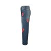 Chrome Hearts Cross Patch Denim Jeans in Blue & Leopard (9) Chrome Hearts Cross Patch Denim Jeans in Blue & Leopard