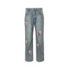 Chrome Hearts Cross Patch Denim Jeans in Light Wash Pink & Zebra (8) Chrome Hearts Cross Patch Denim Jeans in Light Wash Pink & Zebra