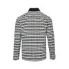 Chrome Hearts Cross Stripe Long-Sleeve Polo Shirt in Black & White
