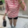 Chrome Hearts Cross Stripe Long-Sleeve Polo Shirt in Black & White