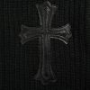 Chrome Hearts Large Cross Patch Ribbed Knit Zip-Up Sweater in Black (2) Chrome Hearts Large Cross Patch Ribbed Knit Zip-Up Sweater in Black