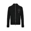 Chrome Hearts Large Cross Patch Ribbed Knit Zip-Up Sweater in Black (9) Chrome Hearts Large Cross Patch Ribbed Knit Zip-Up Sweater in Black