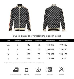 Gucci GG Jacquard Zip-Up Track Jacket in Navy and Ivory