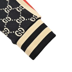 Gucci GG Jacquard Zip-Up Track Jacket in Navy and Ivory