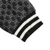 Gucci GG Monogram Zip Varsity Bomber Jacket in Black and White