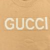 Gucci Intarsia Logo Knit Crewneck Jumper in Camel