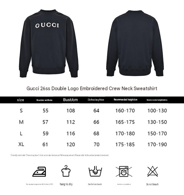 Gucci Embroidered Logo Cotton Sweatshirt in Dark Navy