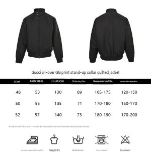 Gucci Tonal GG Monogram Zip-Up Jacket in Black