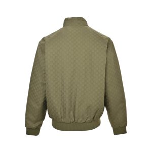 Gucci Tonal GG Monogram Zip-Up Jacket in Black