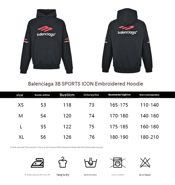 Balenciaga 3B Sports Icon Oversized Hoodie Black (1) Balenciaga 3B Sports Icon Oversized Hoodie Black
