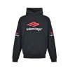 Balenciaga 3B Sports Icon Oversized Hoodie Black