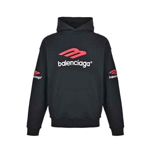 Balenciaga 3B Sports Icon Oversized Hoodie Black (3) Balenciaga 3B Sports Icon Oversized Hoodie Black