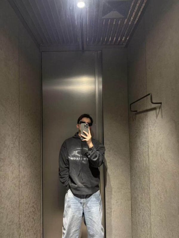 Balenciaga Crayon Loop Oversized Hoodie Washed Black (1) Balenciaga Crayon Loop Oversized Hoodie Washed Black