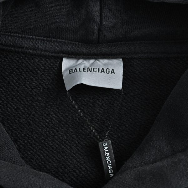 Balenciaga Crayon Loop Oversized Hoodie Washed Black (7) Balenciaga Crayon Loop Oversized Hoodie Washed Black