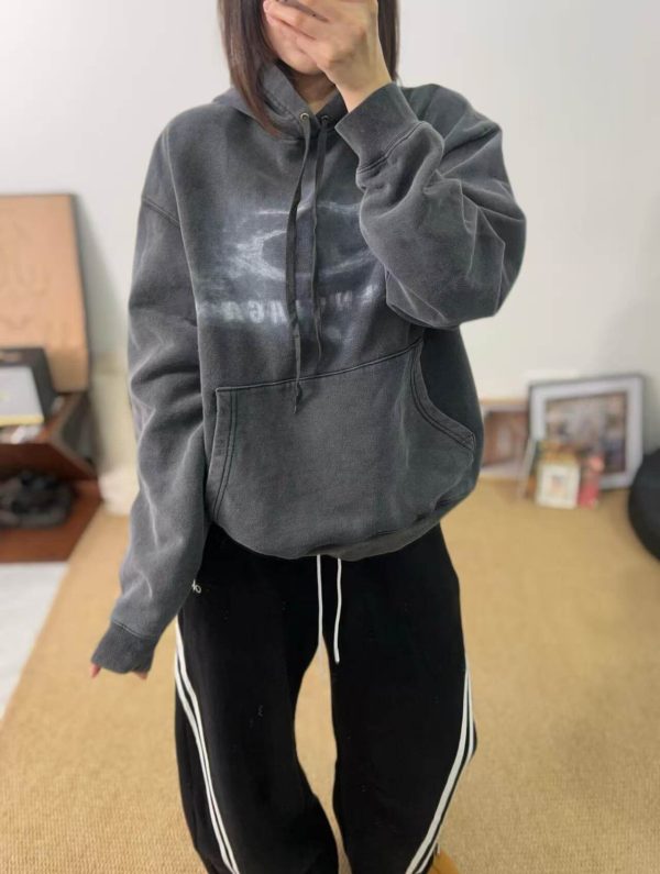 Balenciaga Crayon Loop Oversized Hoodie Washed Black (9) Balenciaga Crayon Loop Oversized Hoodie Washed Black