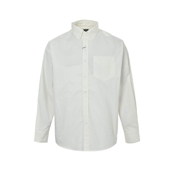 Balenciaga Crystal Logo Oversized Poplin Shirt Black