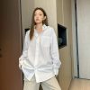 Balenciaga Crystal Logo Oversized Poplin Shirt Black