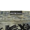 Balenciaga Graffiti Baggy Jeans in Faded Blue (1) Balenciaga Graffiti Baggy Jeans in Faded Blue