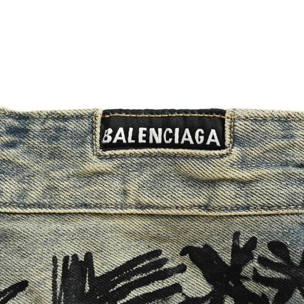 Balenciaga Graffiti Baggy Jeans in Faded Blue (1) Balenciaga Graffiti Baggy Jeans in Faded Blue