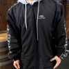 Balenciaga Large Fit Stripe Tracksuit Jacket Layered Hood BlackGrey (2) Balenciaga Large Fit Stripe Tracksuit Jacket Layered Hood Black/Grey