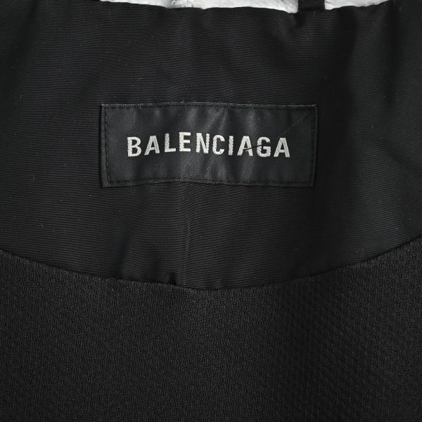 Balenciaga Large Fit Stripe Tracksuit Jacket Layered Hood BlackGrey (7) Balenciaga Large Fit Stripe Tracksuit Jacket Layered Hood Black/Grey