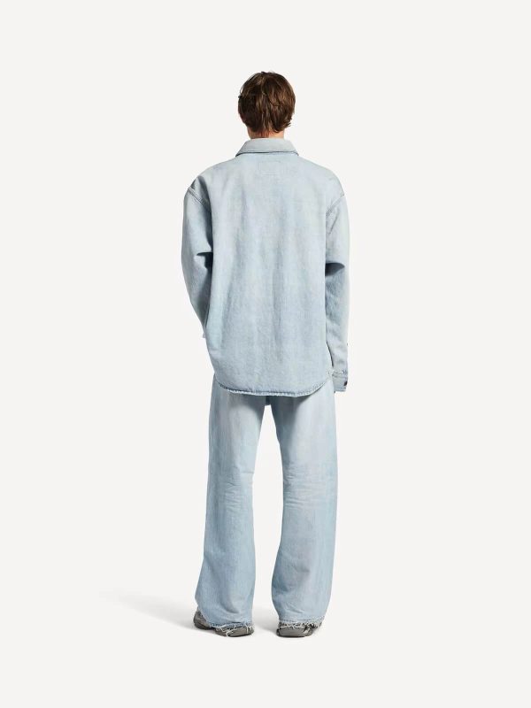 Balenciaga Minimal Baggy Carpenter Jeans in Light Blue Wash