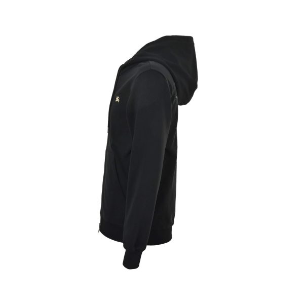 Burberry Equestrian Knight Zip Hoodie Check EKD Stamp Black