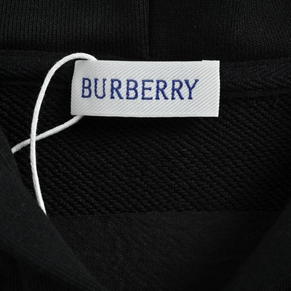 Burberry Equestrian Knight Zip Hoodie Check EKD Stamp Black