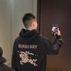 Burberry Equestrian Knight Zip Hoodie Check EKD Stamp Black
