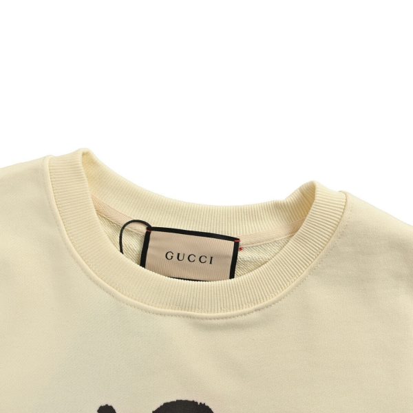 Gucci Children's Dog Illustration Crewneck Sweatshirt Ivory