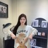 Gucci Children's Dog Illustration Crewneck Sweatshirt Ivory