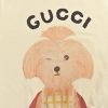 Gucci Children's Dog Illustration Crewneck Sweatshirt Ivory