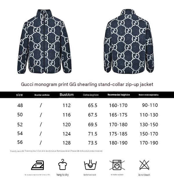 Gucci GG Fuzzy Jacquard Zip-Up Jacket Navy/White