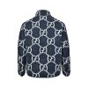 Gucci GG Fuzzy Jacquard Zip-Up Jacket Navy/White