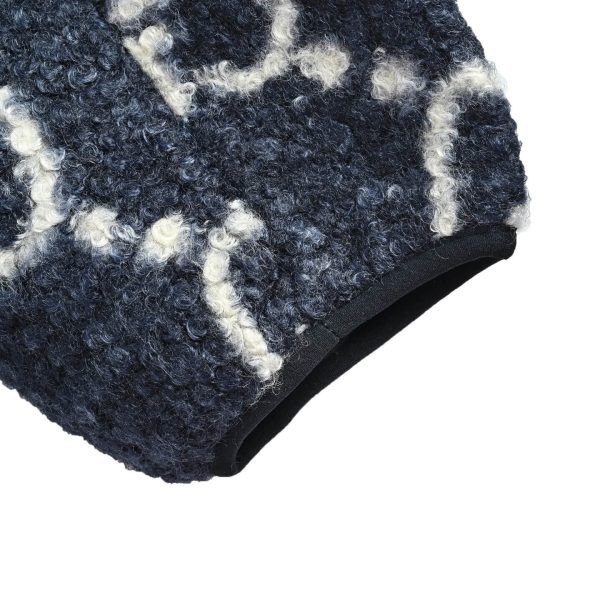 Gucci GG Fuzzy Jacquard Zip-Up Jacket Navy/White