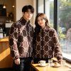 Gucci GG Fuzzy Jacquard Zip-Up Jacket Navy/White